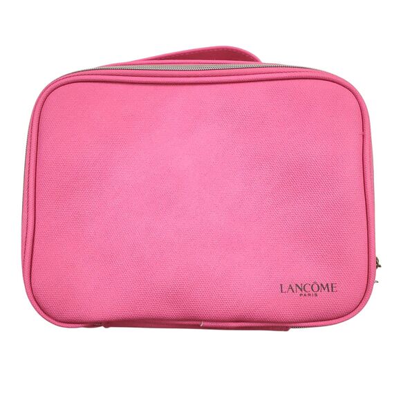 Lancome Paris Comestic Bag Case Zippered Pink Travel Makeup Portable 9x7x3 - Picture 3 of 10